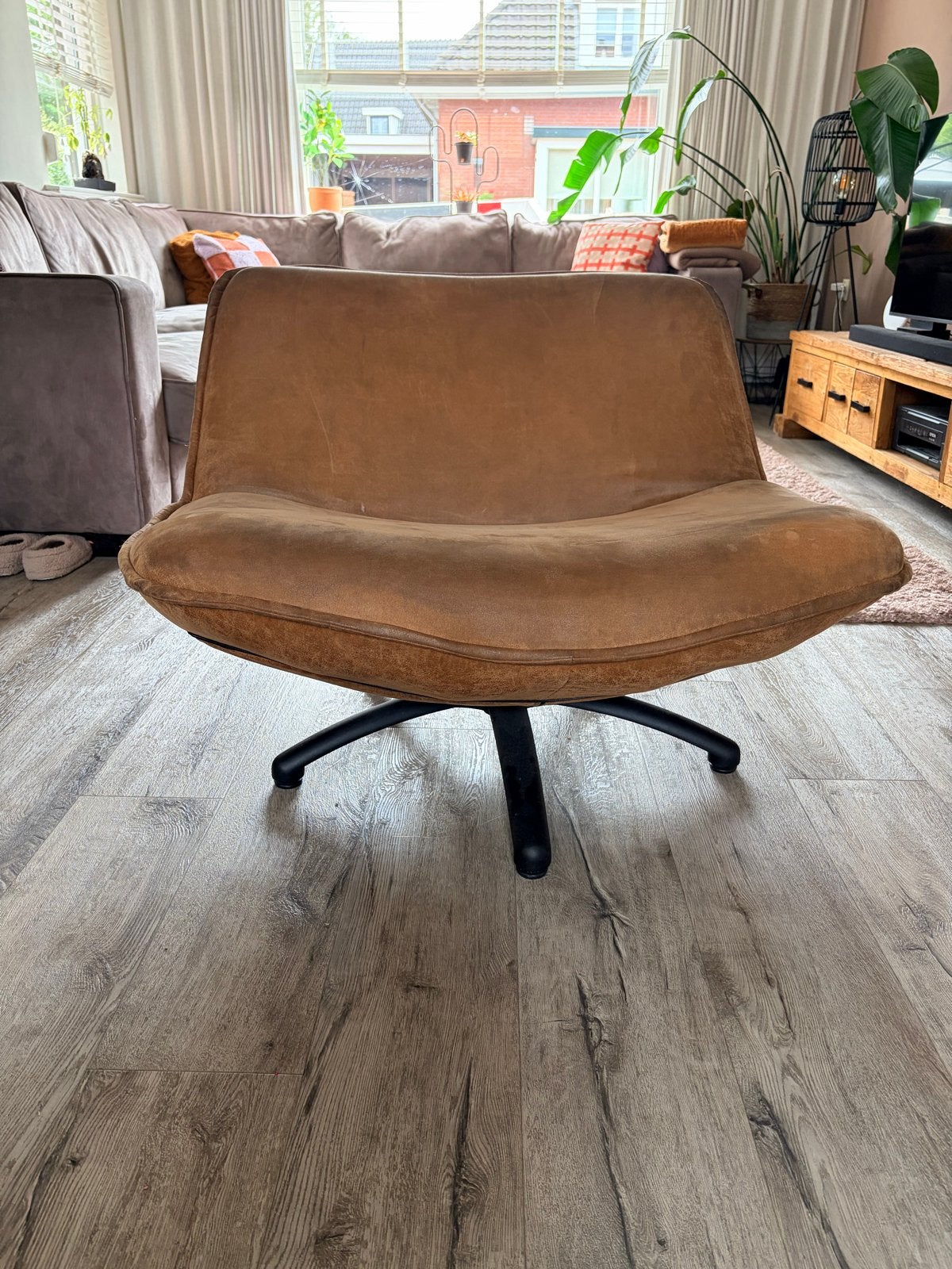 Comfortabele fauteuil stoel - 100 cm breed, zithoogte 40 cm, Ophalen, Gebruikt, Stof, 75 tot 100 cm