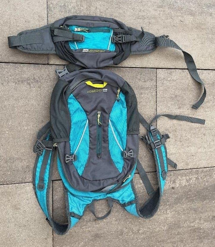 ANWB Lichtgewicht Rugzak met Heuptas - Turquoise/Grijs, 25 tot 40 cm, Ophalen of Verzenden, Zo goed als nieuw, Waterdicht