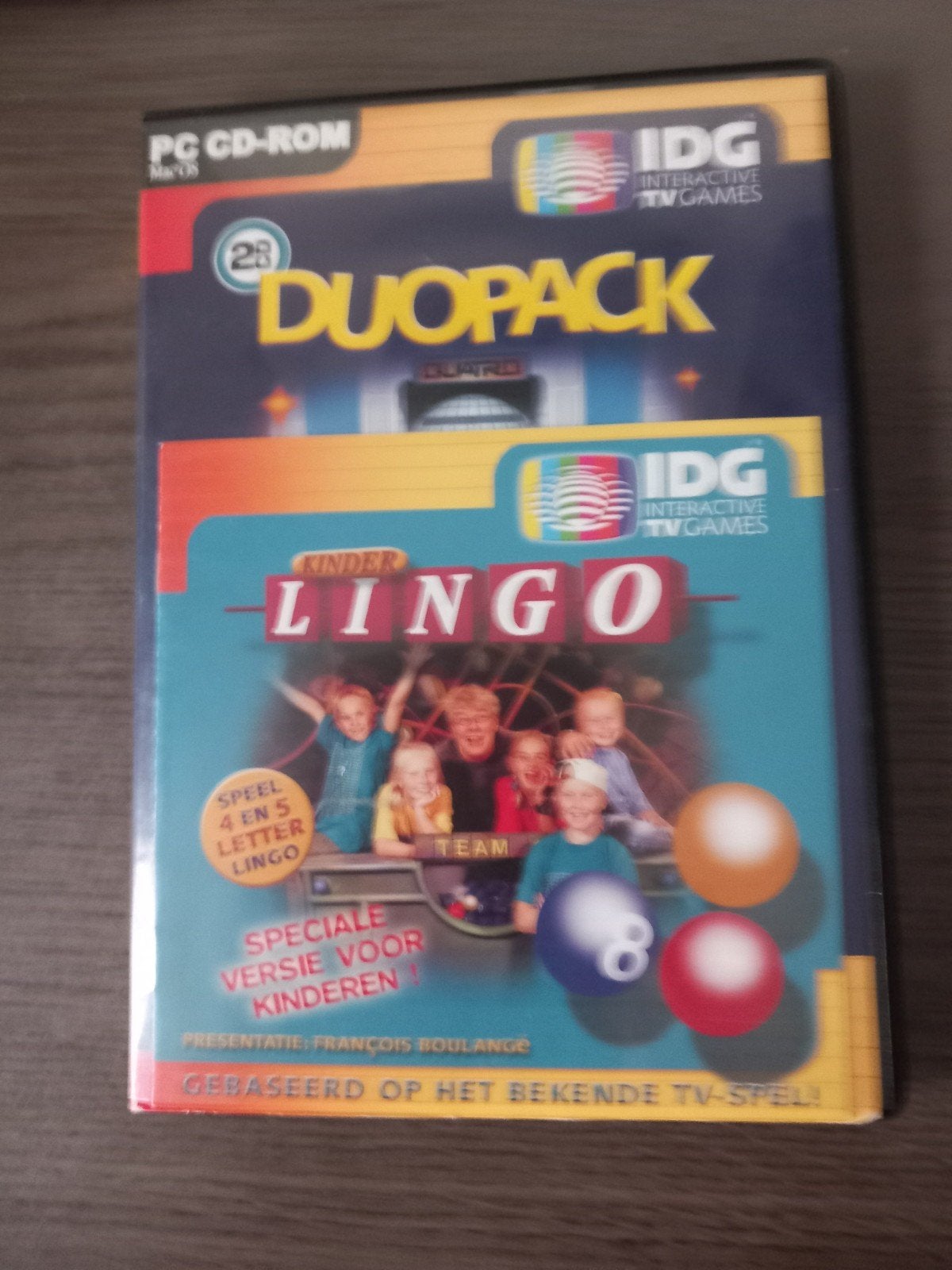 Kinder Lingo & Quatro Duopack PC CDROM (IDG Interactive TV, Puzzel en Educatief, Gebruikt, 1 speler, Ophalen of Verzenden
