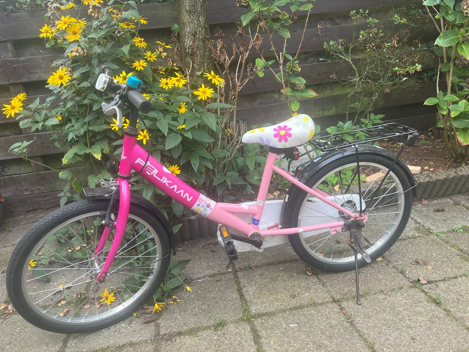 Roze kinderfiets 22 inch - Pelikaan, Gebruikt, Velgrem, Ophalen of Verzenden, Handrem