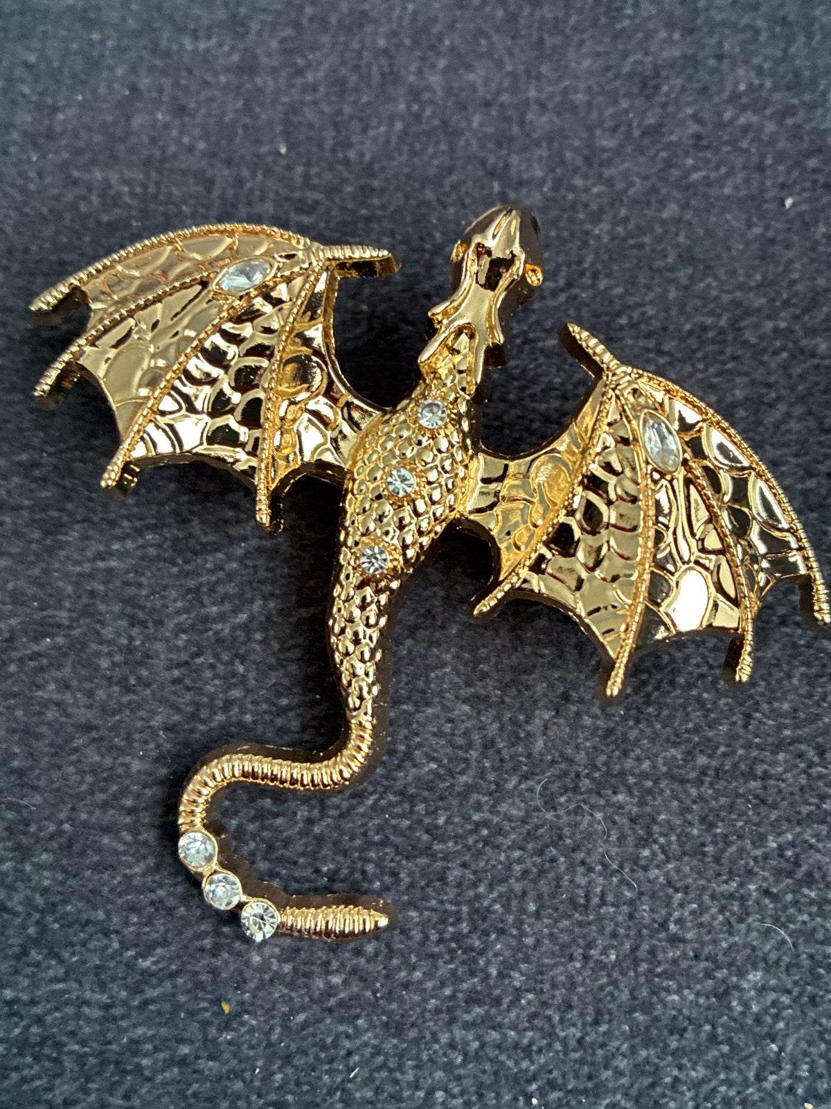 Gouden Draken Broche met Strass - Uniek Sieraad, Overige materialen, 4 tot 7 cm, Nieuw, Ophalen of Verzenden
