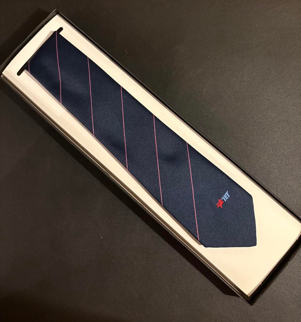 Stropdas TET (donkerblauw/rood), Verzamelen, Spoorwegen en Tramwegen, Ophalen of Verzenden, Zo goed als nieuw, Bus of Metro