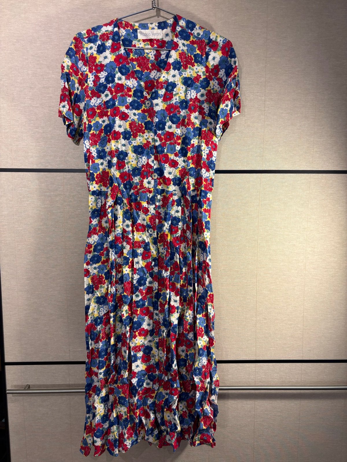 Vittoria Verani zomerjurk maat 38, bloemenprint, Maat 38/40 (M), Blauw, Ophalen of Verzenden, Knielengte