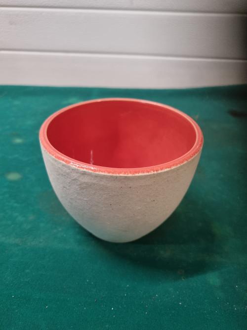 bloempot roze binnenkant creme, Ophalen of Verzenden, 'T Olde Gre-j, Info@toldegrej.nl, Endepoelstraat 20f Didam