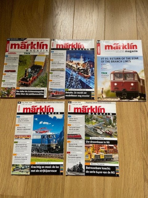 MARKLIN  magazin  5 stuks  zie foto GRATIS, Gebruikt, Gelijkstroom of Wisselstroom, Märklin, Boek, Tijdschrift of Catalogus