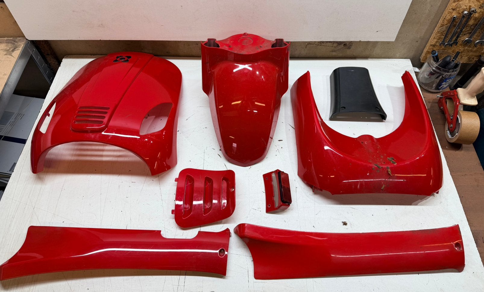 Complete kappenset Riva, AGM, La Souris, GTS Vespa Look, Fietsen en Brommers, Brommeronderdelen | Scooters, Overige merken, Gebruikt