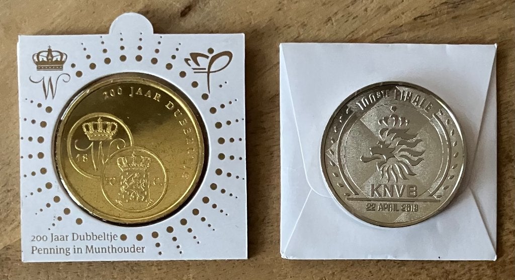 Penningen uitgegeven door de Koninklijke munt, Ophalen, Overige materialen, Nederland