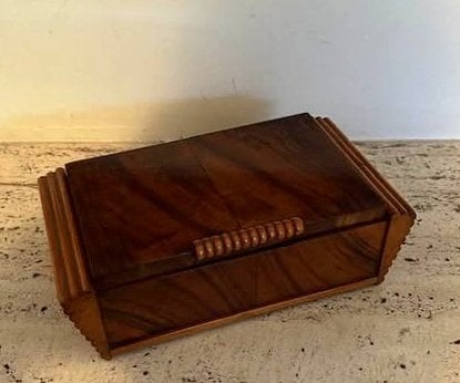 Art Deco Decoratieve Mahonie Houten Doos. Circa 1930., Antiek en Kunst, Ophalen of Verzenden