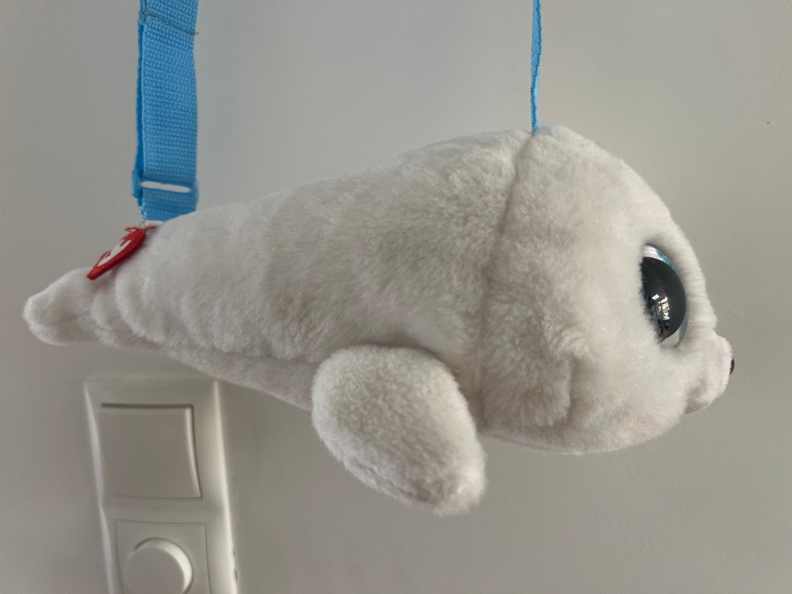 Ty Beanie Boo zeehondje Knuffel Tasje - Wit met Grote Ogen, Overige karakters, Overige typen, Ophalen of Verzenden, Middelgroot (20 tot 80 cm)