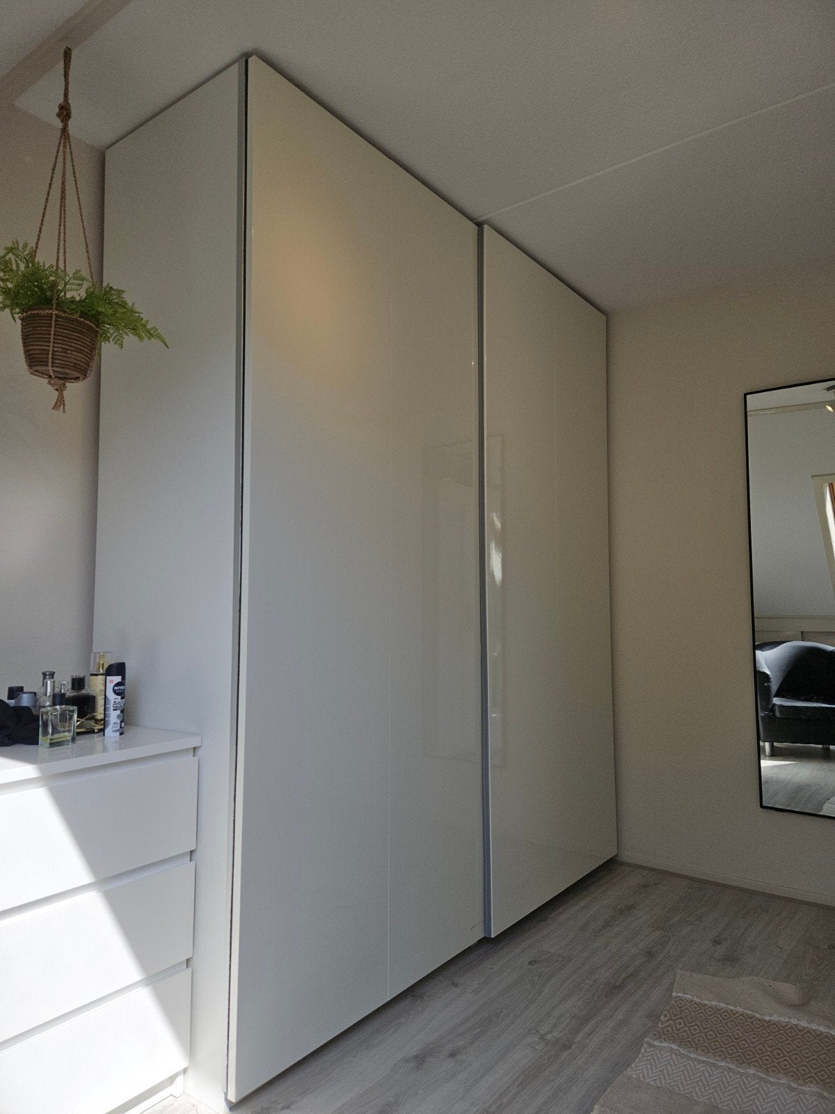 Ikea PAX kast, hoogglans wit, Ophalen, 200 cm of meer, 150 tot 200 cm, Zo goed als nieuw