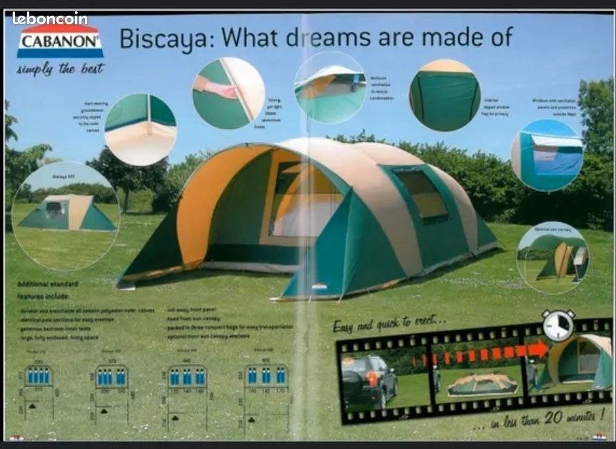 Cabanon Biscaya 440 Tunneltent met luifel, Ophalen, Gebruikt, Tot en met 6