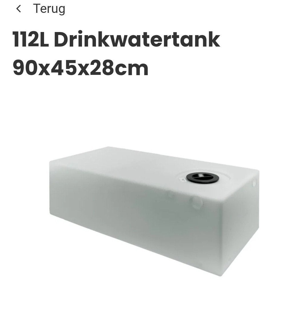 Nieuw in doos 112 liter (Drink)watertank, Ophalen, Nieuw, Overige typen