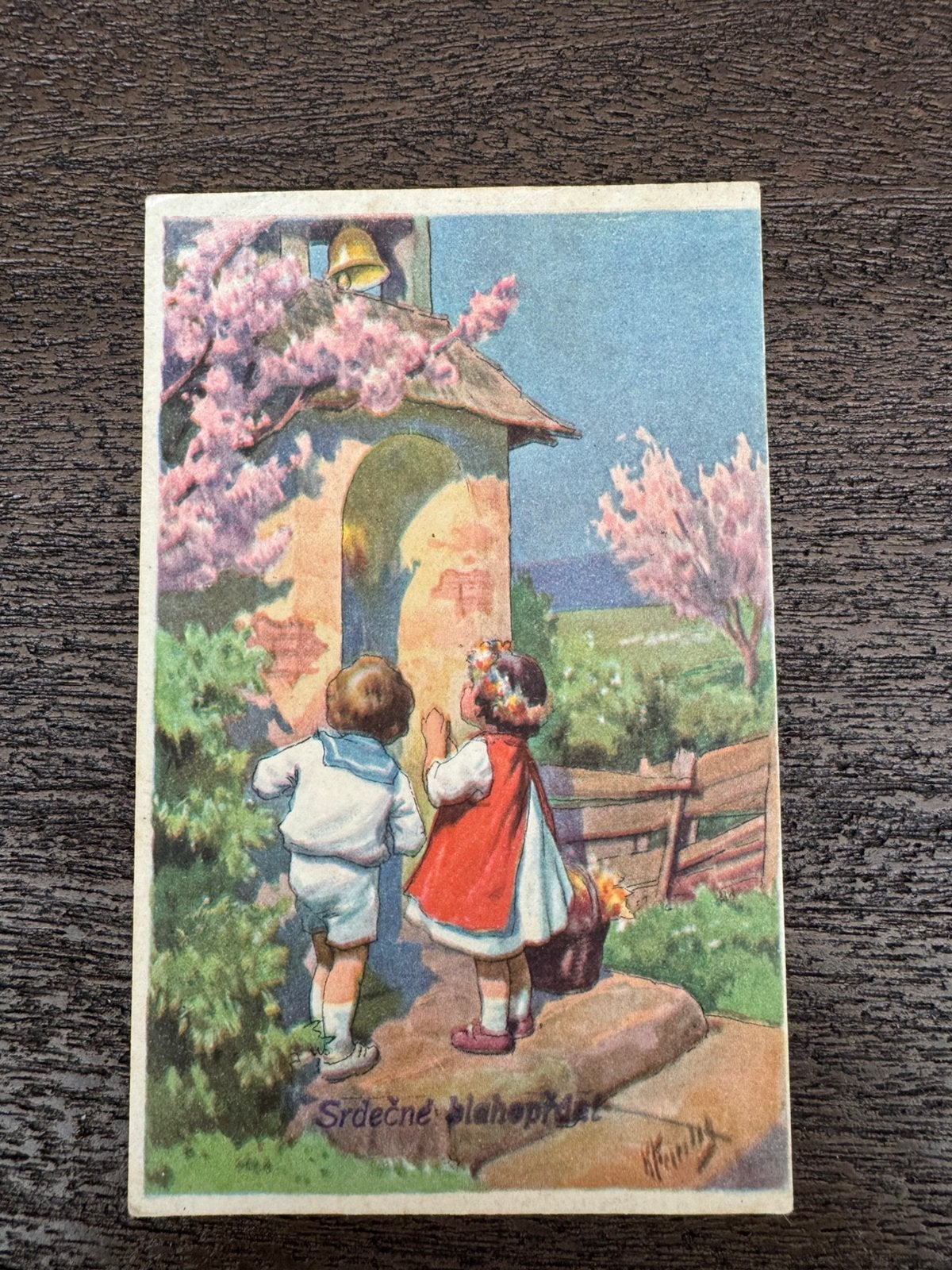 Feiertag kindjes bij kapel 1927, Ophalen of Verzenden, 1920 tot 1940