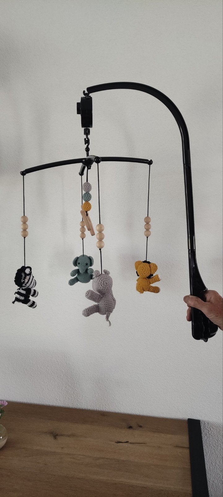 Gehaakte muziekmobiel, Kinderen en Baby's, Kinderkamer | Inrichting en Decoratie, Ophalen of Verzenden, Zo goed als nieuw, Overige typen