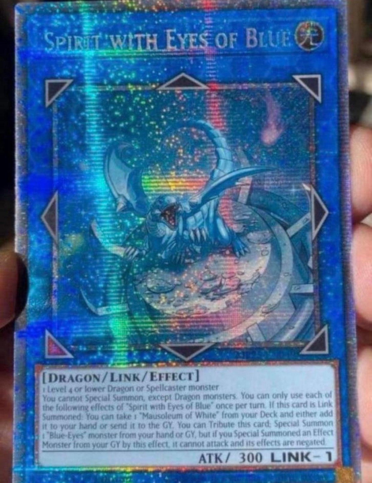 Yu-Gi-Oh! Spirit with Eyes of Blue MP25 1st Starlight Rare !, Ophalen of Verzenden, Zo goed als nieuw, Losse kaart, Foil