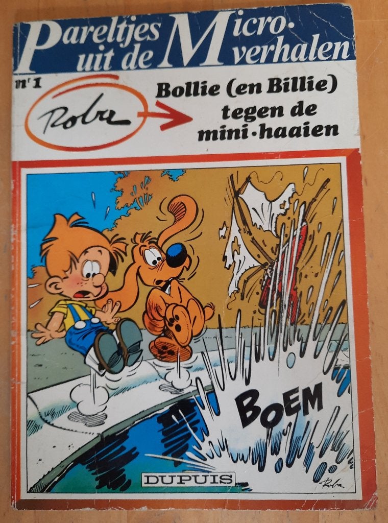BOLLIE ( EN BILLIE) TEGEN DE MINI-HAAIEN  - NR. 1 - 1985, Eén stripboek, Ophalen of Verzenden, Gelezen
