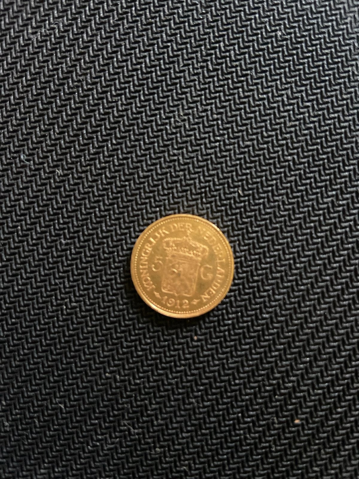 Gouden 5 Gulden Munt Koningin Wilhelmina 1912, Postzegels en Munten, Ophalen, Goud, Koningin Wilhelmina, Losse munt