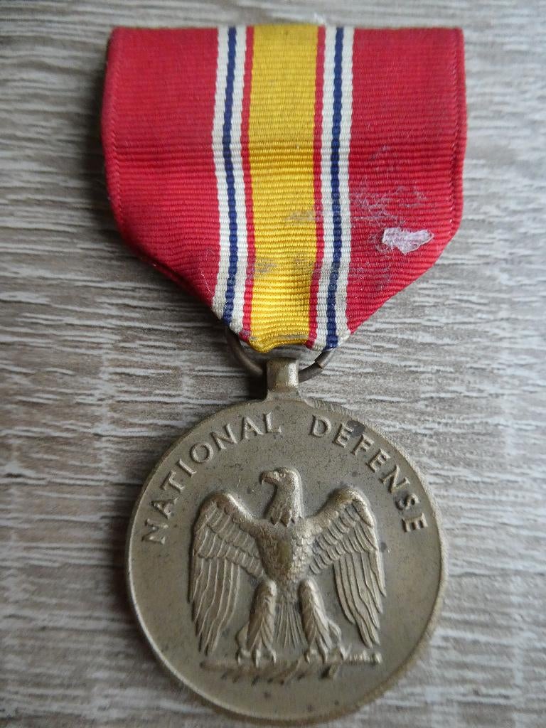 National Defence Medaille., Ophalen of Verzenden, Landmacht, Amerika, Lintje, Medaille of Wings