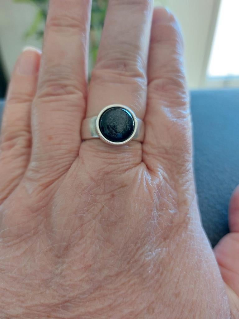 Mooie QOSS ring JUUL maat 21 zwart, 20 of groter, Heer, Ophalen of Verzenden, Zo goed als nieuw