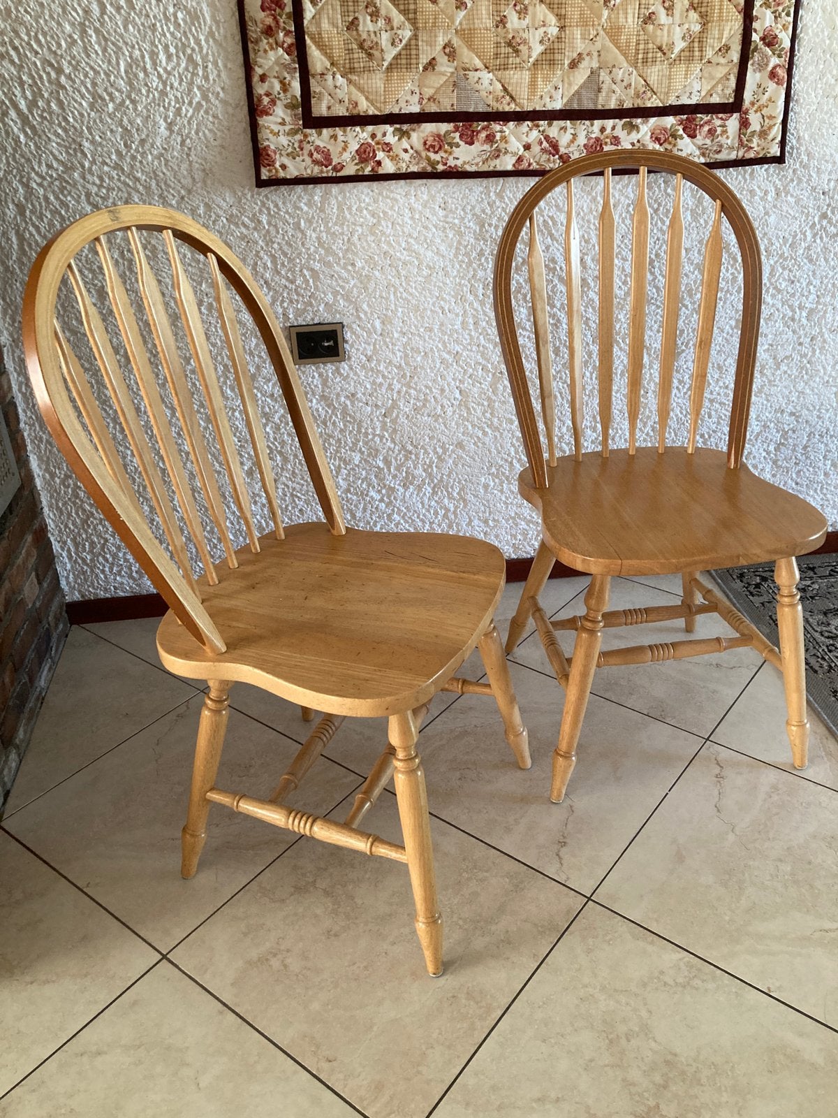 2x beukenhouten stoelen Windsor-stijl, Ophalen, Twee, Bruin, Hout