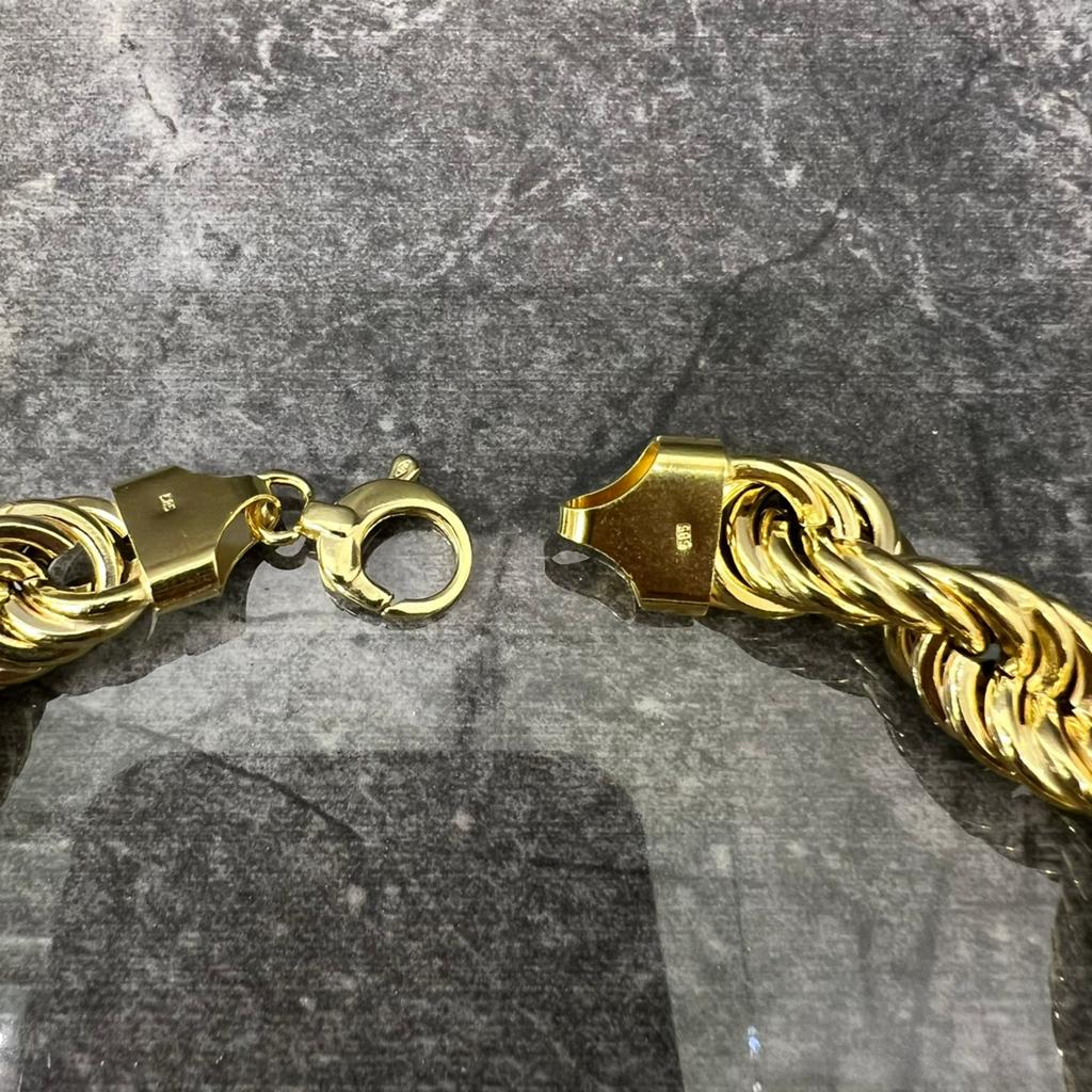 14k gouden armband rope chain schakel dik model, Ophalen of Verzenden, Nieuw, Goud