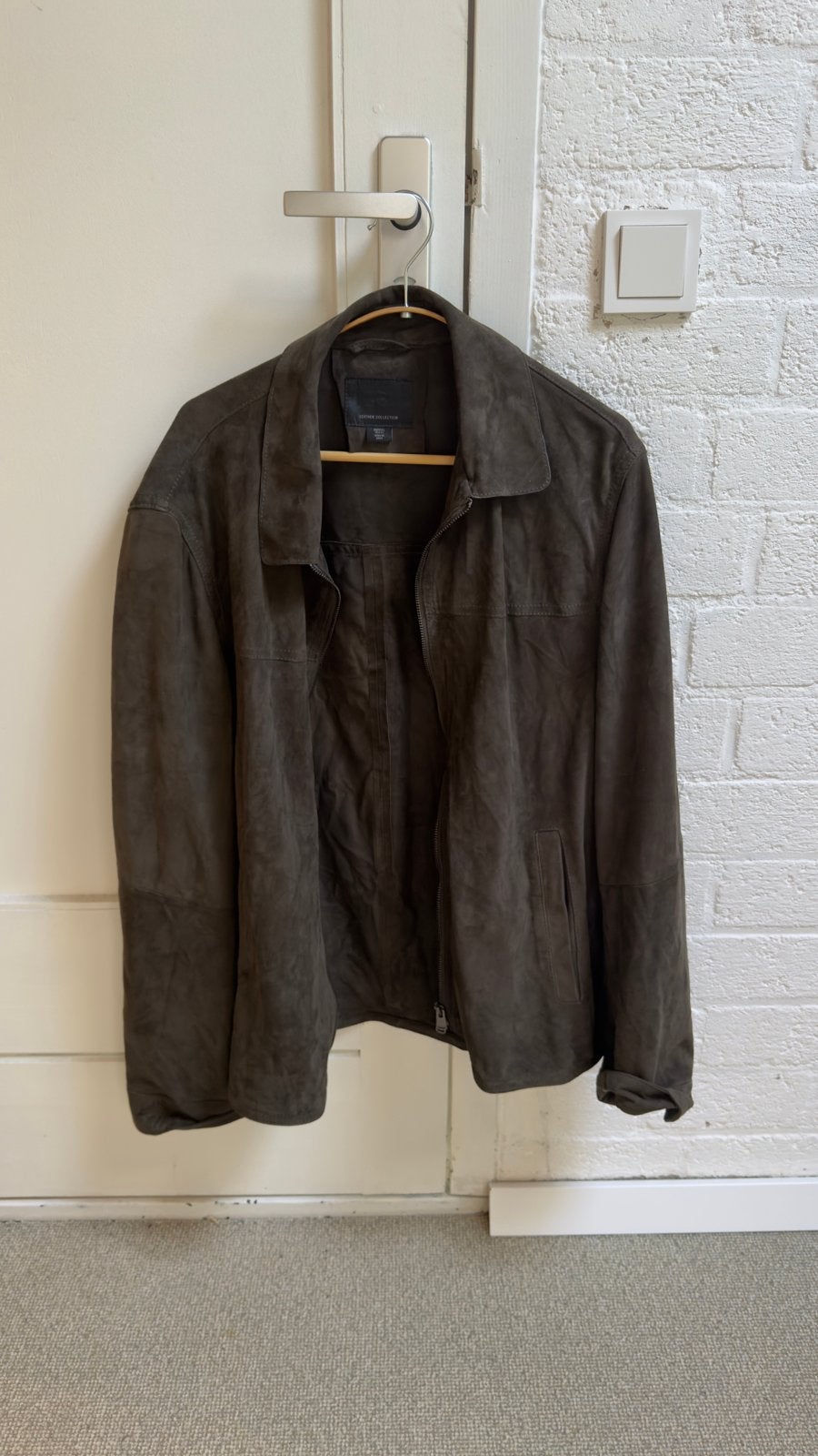 Zara Leather Collection donkerbruine leren jas - Maat L, Ophalen of Verzenden, Nieuw, Maat 52/54 (L), Bruin