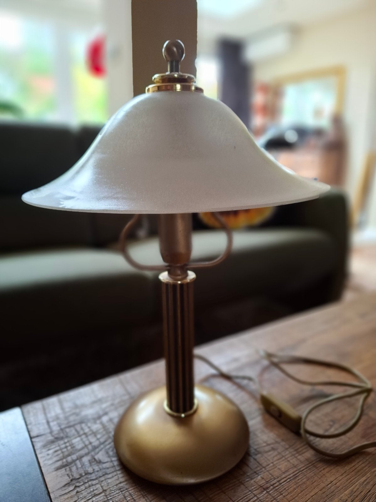 Vintage Frantzen messing tafellamp mushroom, Overige merken, Vintage, Overige kleuren, Metaal