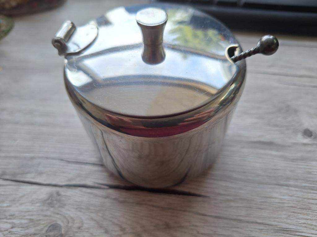 Zilverkleurig melk en suiker stel, Overige materialen, Overige typen, Onbekend, Ophalen of Verzenden
