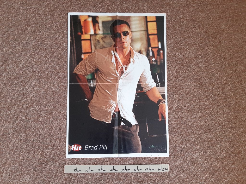 Poster Film Brad Pitt Hitkrant A2 Ch!pz 43x63 cm, Rechthoekig Staand, Ophalen of Verzenden, Zo goed als nieuw, A1 t/m A3