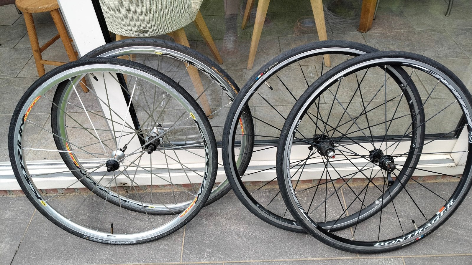 Mavic Ksyrium elite en Bontrager wielset, Fietsen en Brommers, Fietsonderdelen, Wiel, Gebruikt, Ophalen of Verzenden, Aluminium