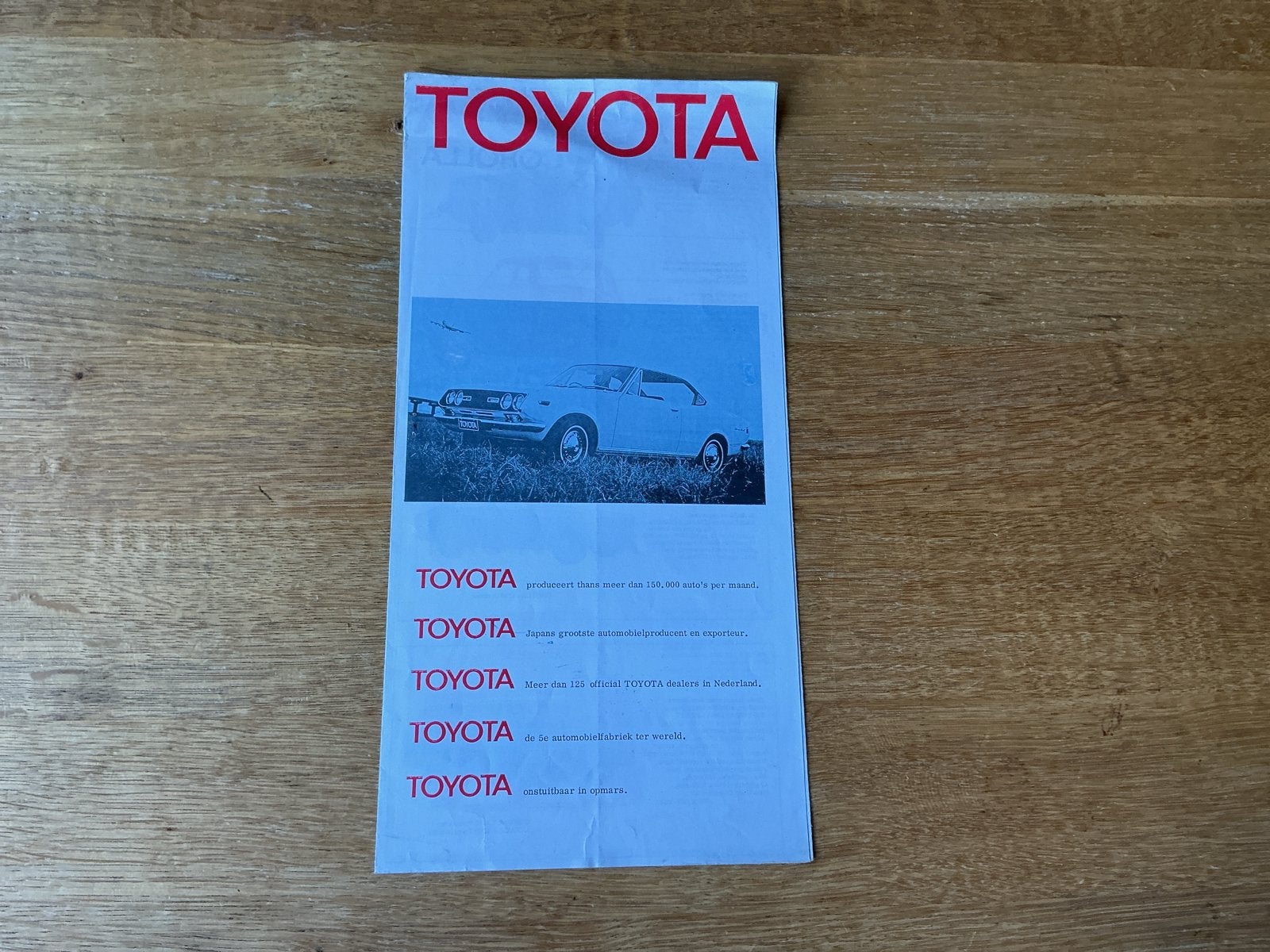 Toyota brochure uit de jaren '70, Ophalen of Verzenden, Zo goed als nieuw, Toyota