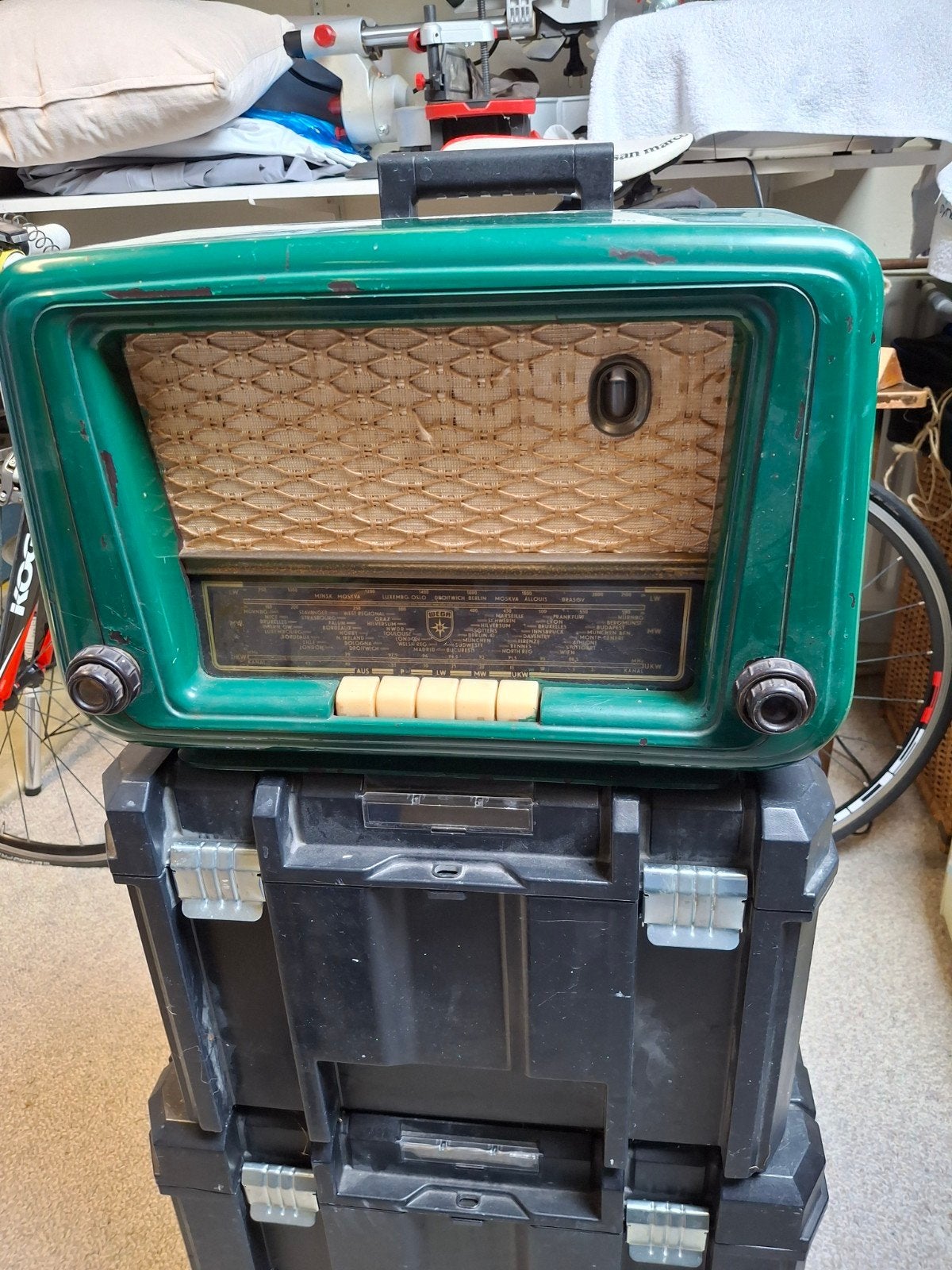 Vintage Wega Carina buizenradio - Groen, Ophalen
