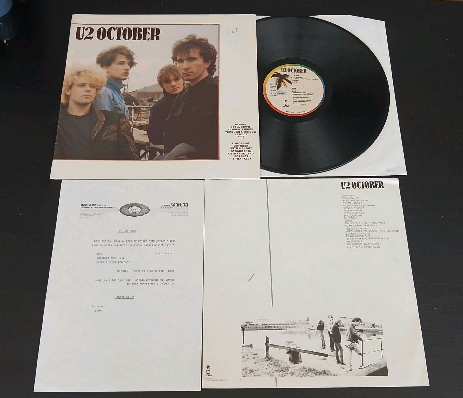 U2 October Lp Israel Reissue in White palm labels, Cd's en Dvd's, Vinyl | Rock, Ophalen of Verzenden, Gebruikt, Alternative Rock