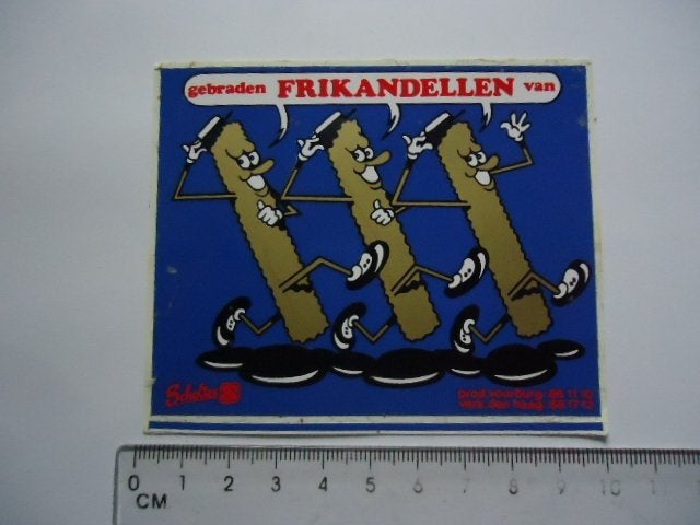 sticker oud Frikandel strip Voorburg Scholtes den haag retro, Ophalen of Verzenden, Zo goed als nieuw, Bedrijf of Vereniging