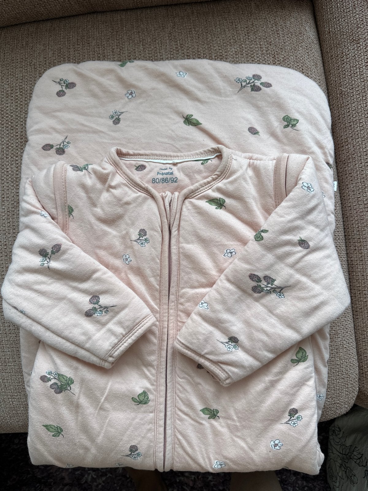Prénatal slaapzak roze met bloemetjes 80/86/92, Ophalen, Zo goed als nieuw, Prénatal, Roze