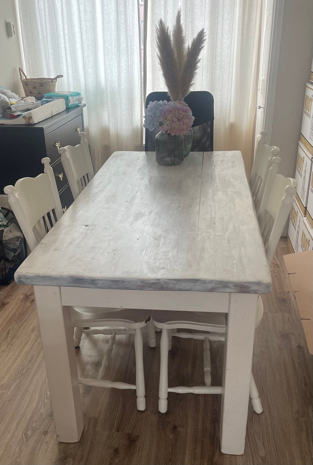 Gratis af te halen! Eettafel met 4 stoelen, Huis en Inrichting, Complete inboedels, Ophalen