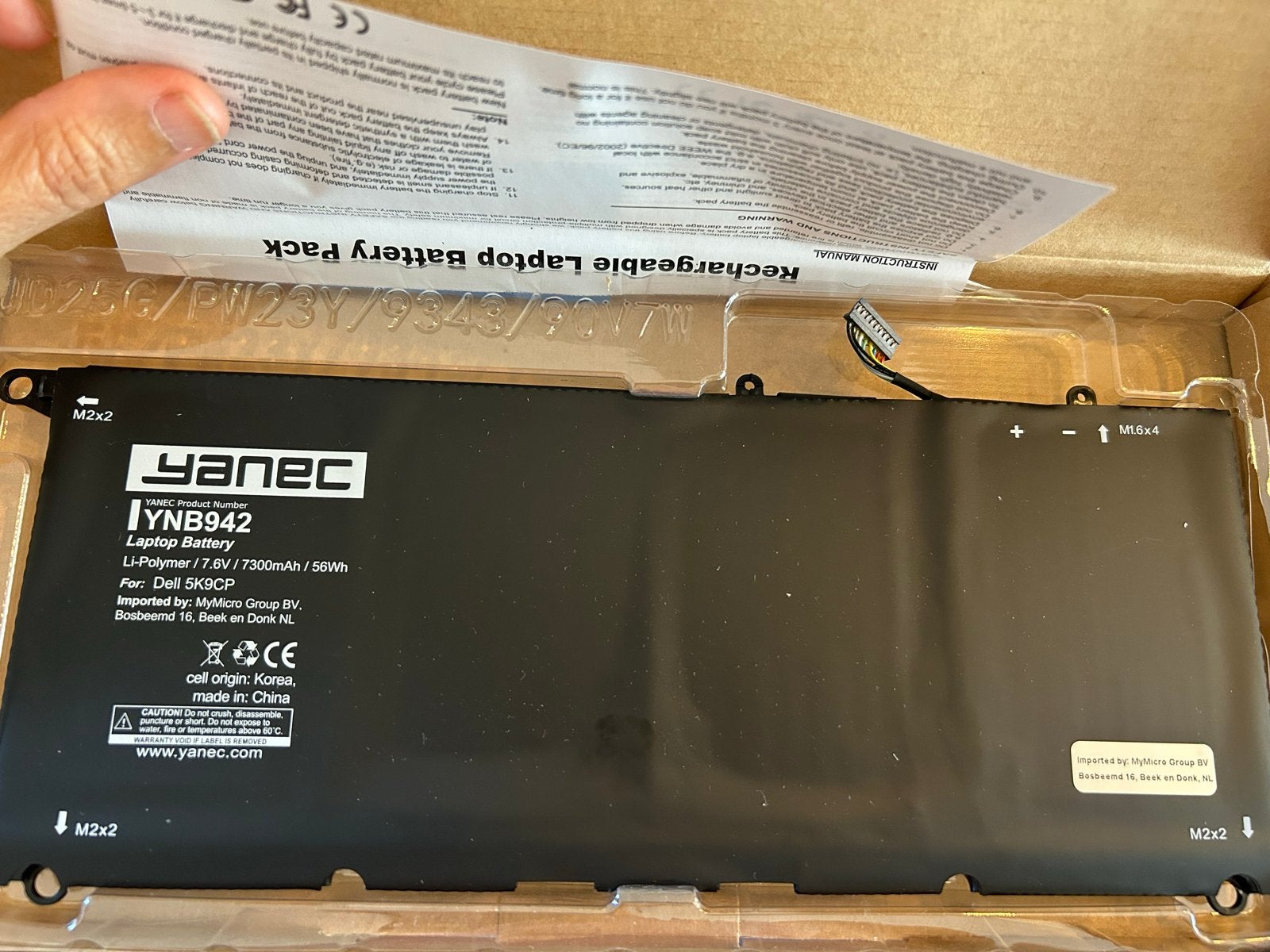 YANEC YNB942 Laptop Accu voor Dell 5K9CP - Nieuw, Ophalen, Nieuw