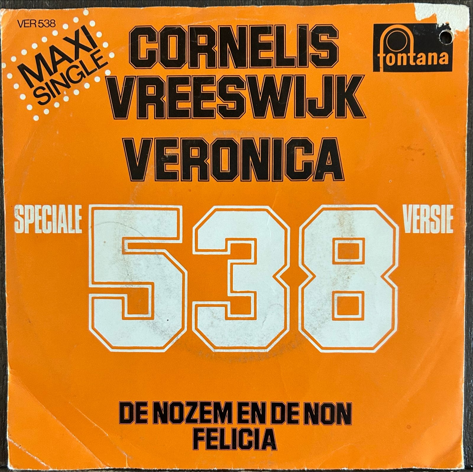 Cornelis Vreeswijk - Veronica Speciale 538 Versie MAXI SINGL, Gebruikt, Originele persing, 7 inch, Ophalen of Verzenden