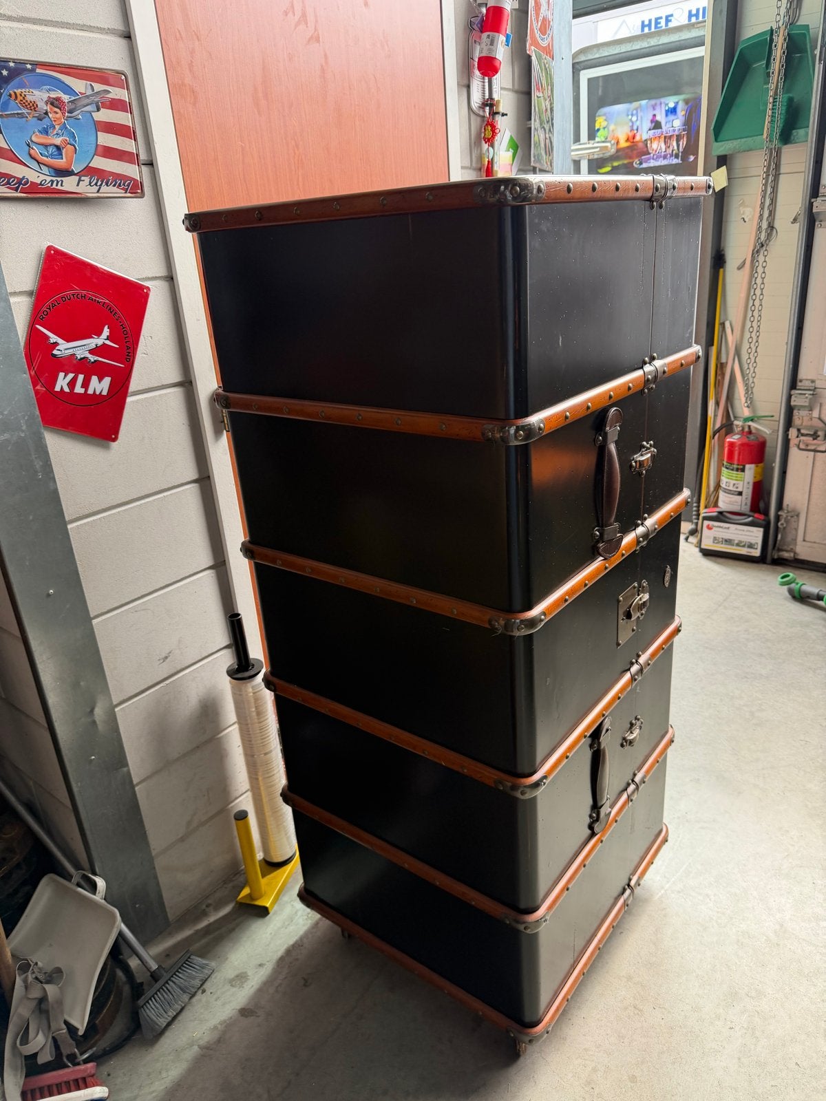 Unieke Barmeubel/Suitcase Bar van Land & Sea, Ophalen, Gebruikt, Bruin, Vintage