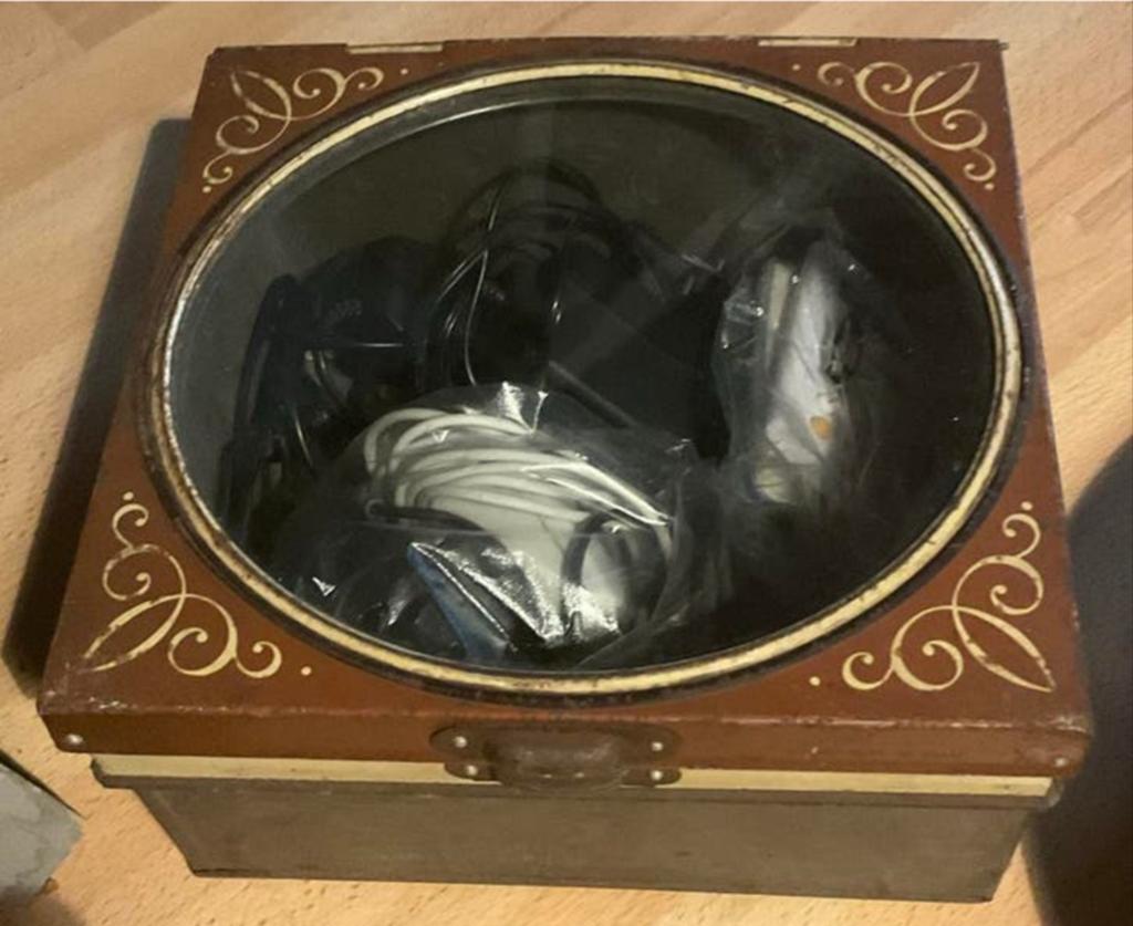 Vintage Verkade blik met glazen deksel, Ophalen of Verzenden