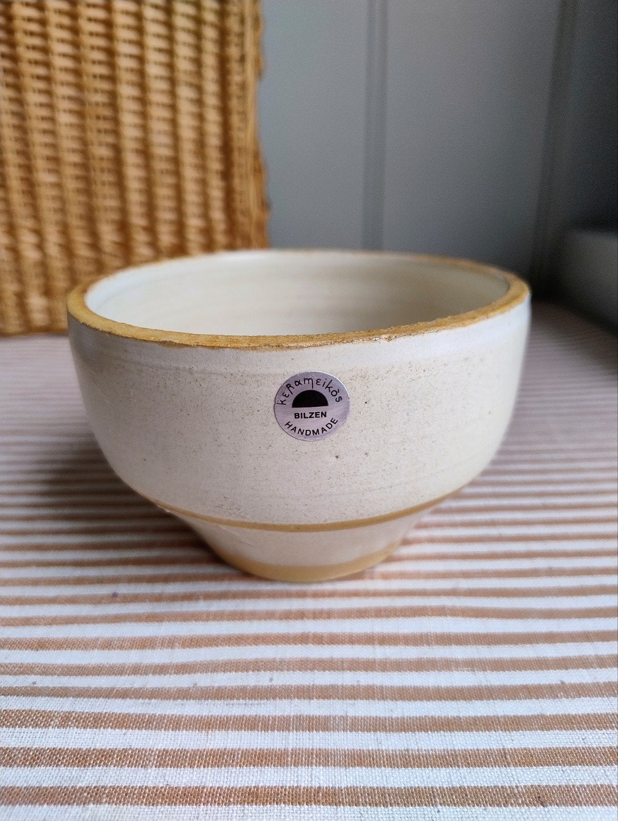 Prachtig! Vintage kerameikos Bilzen handmade kom, Antiek en Kunst, Ophalen of Verzenden