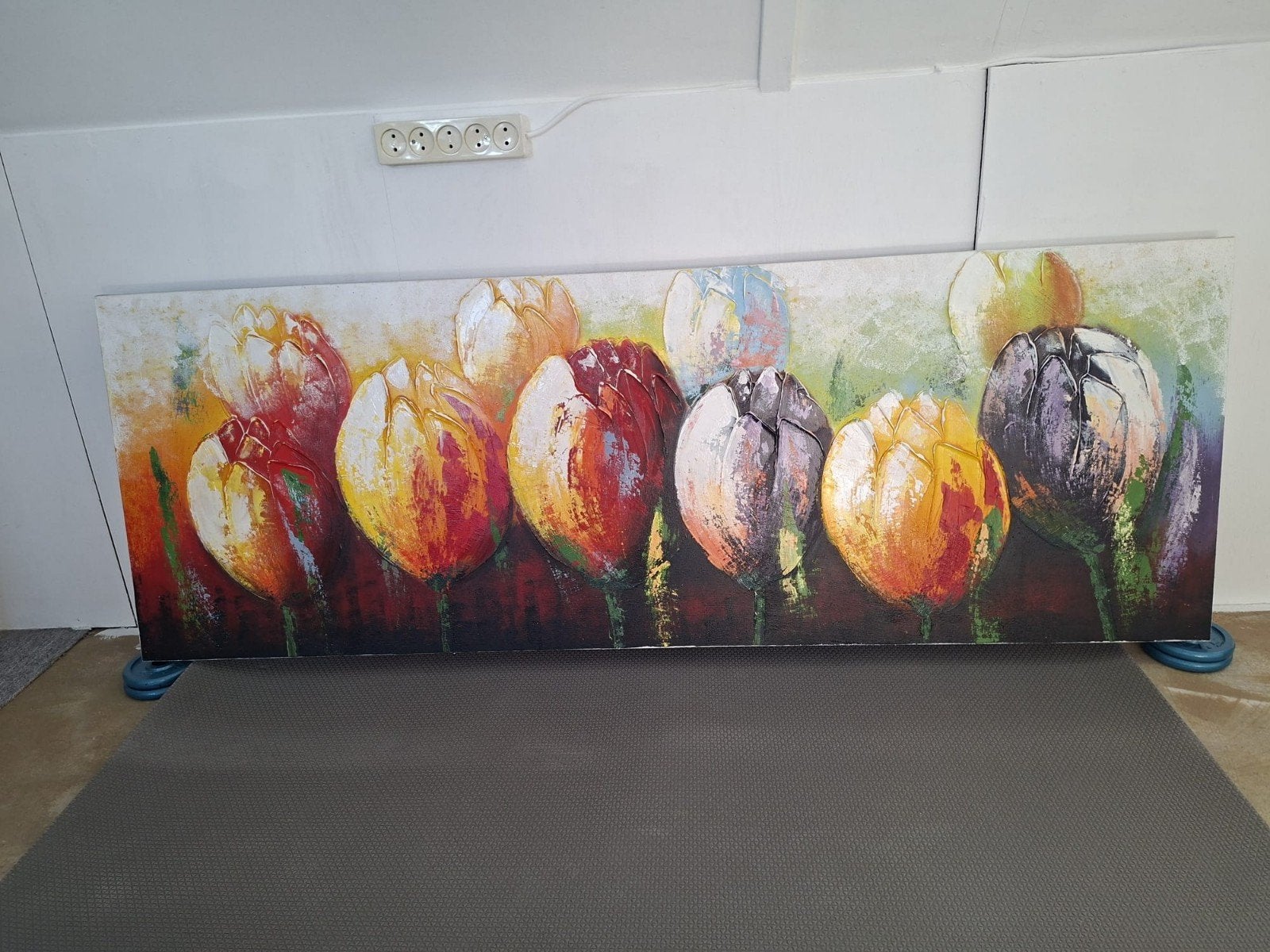 Schilderij tulpen - Gelimiteerde oplage P716, Ophalen, Op houten frame, Bloemen