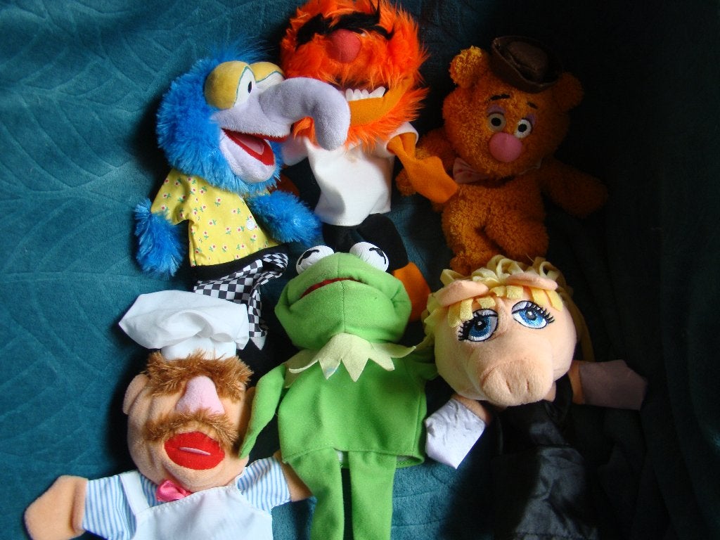 6 handpoppen Muppet Show AH , Fozzy , Kermit , Gonzo,enz, Overige typen, Ophalen of Verzenden, Albert Heijn, Overige karakters