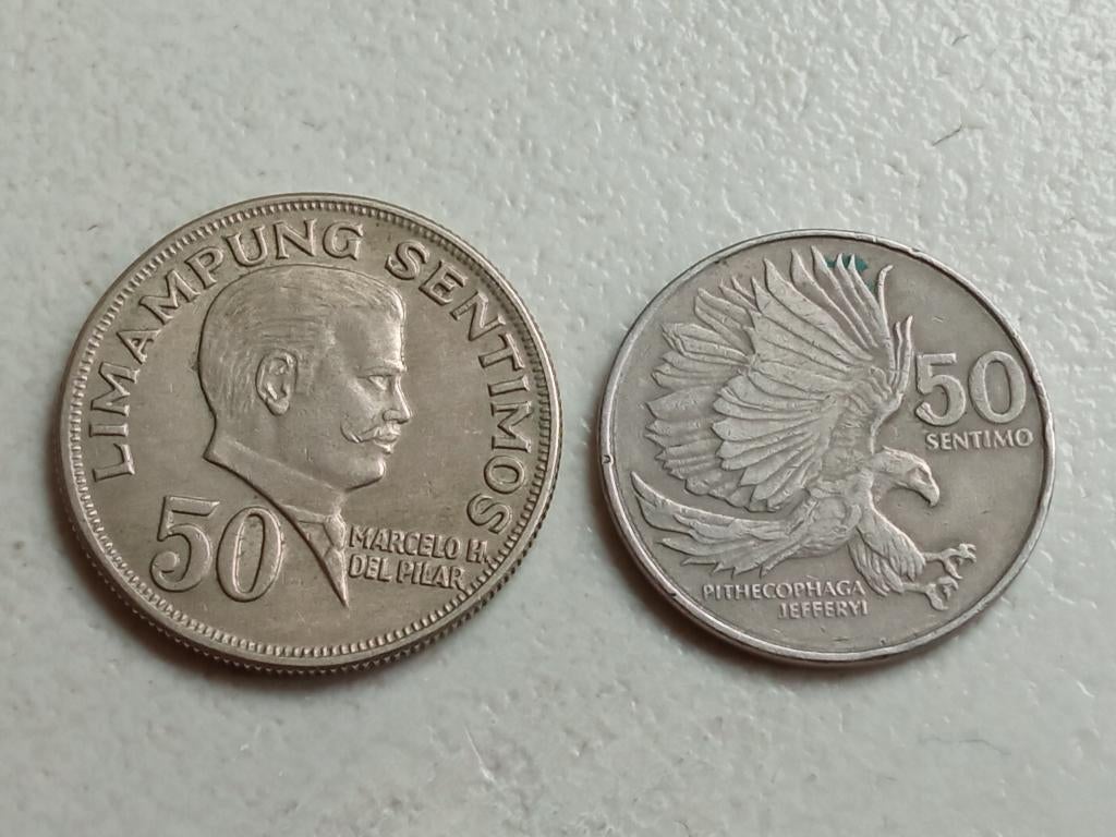 Filipijnen 2 x 50 sentimos., Ophalen of Verzenden, Zuidoost-Azië, Setje
