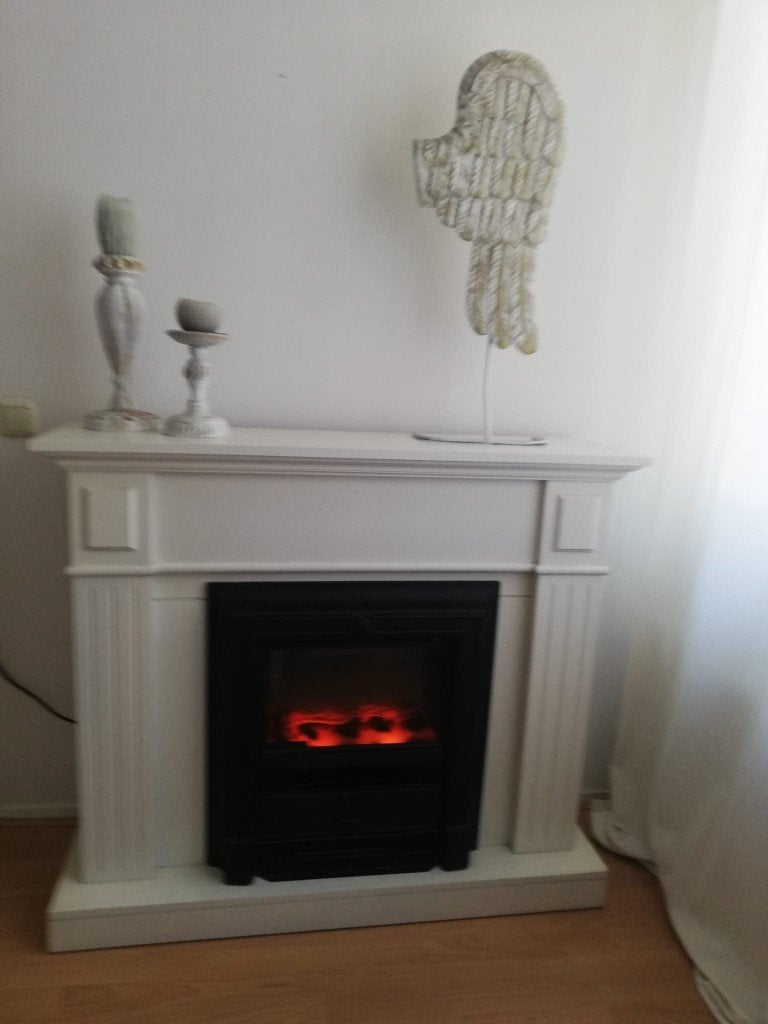 Witte Sierschouw met Haardeffect, geluid en warmte, Huis en Inrichting, Ophalen, Gebruikt, Vrijstaande haard, Elektrische haard