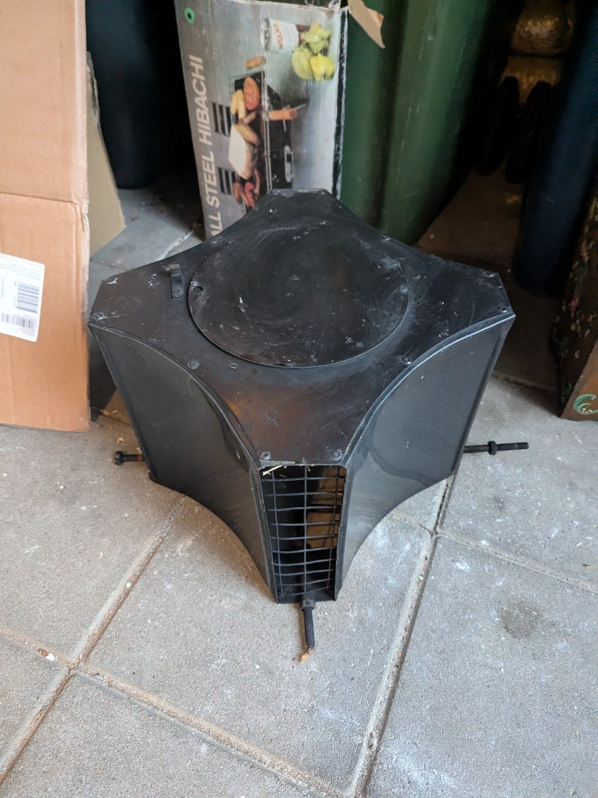 Zwarte metalen Colt Mate trekkap met veegluik, Ophalen of Verzenden, Gebruikt, Vrijstaande haard, Houthaard