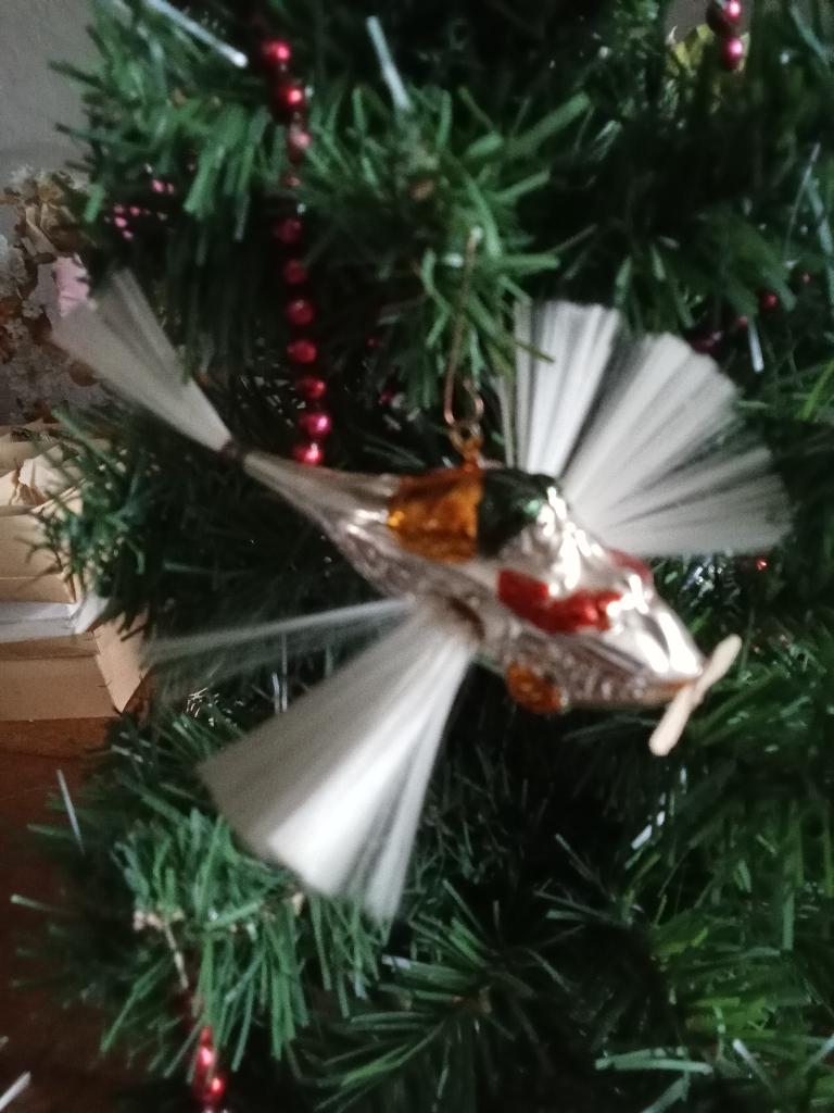 te koop antieke kerstbal kerstman in vliegtuigje, Diversen, Kerst, Gebruikt, Ophalen of Verzenden