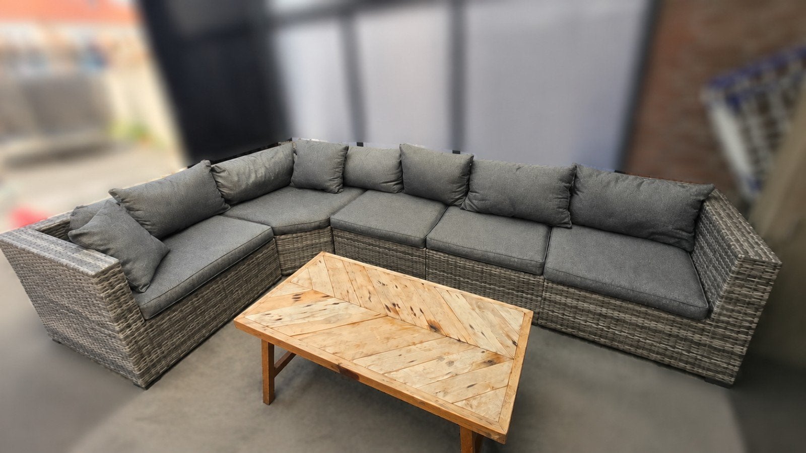 Luxe Bois le Duc wicker hoekloungeset – zeer nette staat, Tuin en Terras, Tuinsets en Loungesets, Ophalen, 5 zitplaatsen, Zo goed als nieuw