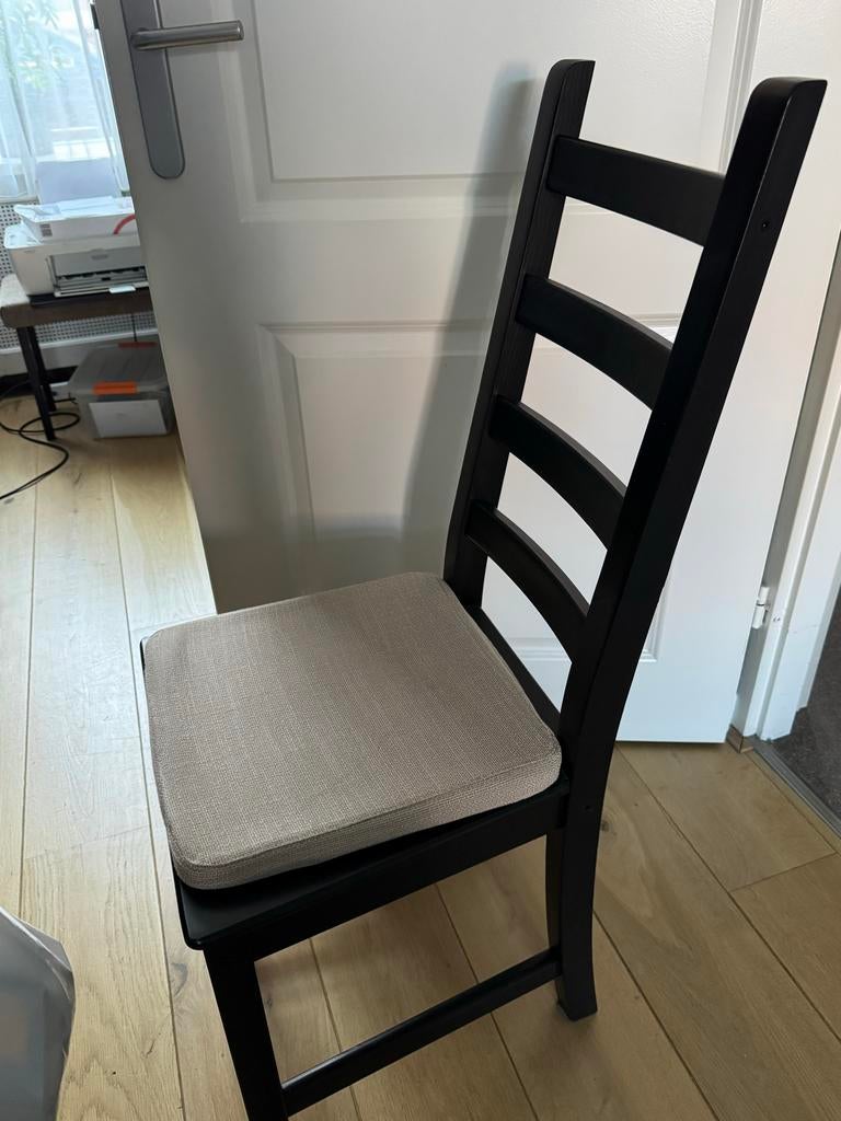 6 stevige IKEA stoelen, Huis en Inrichting, Ophalen, Zwart, Zo goed als nieuw, Vijf, Zes of meer stoelen
