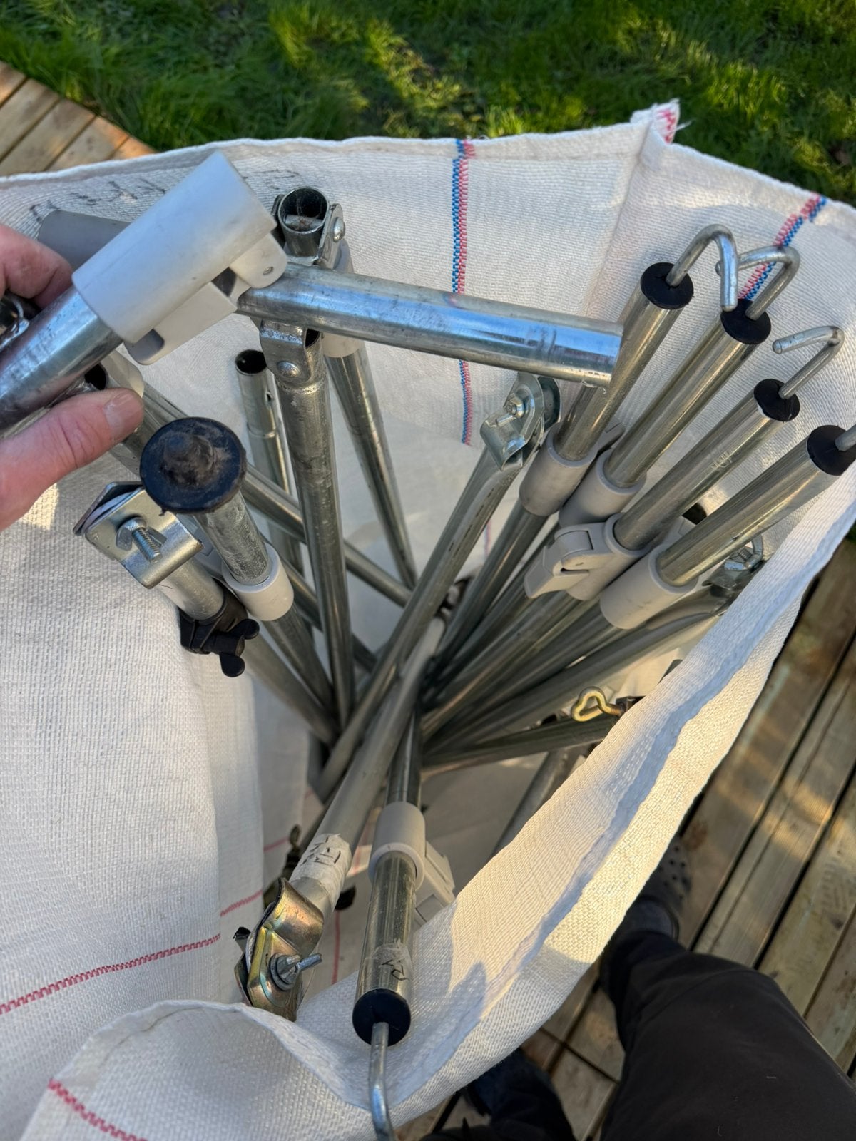 Gratis stalen frame/buizen maat 11 Dorema/Teun voortent, Ophalen, Gebruikt